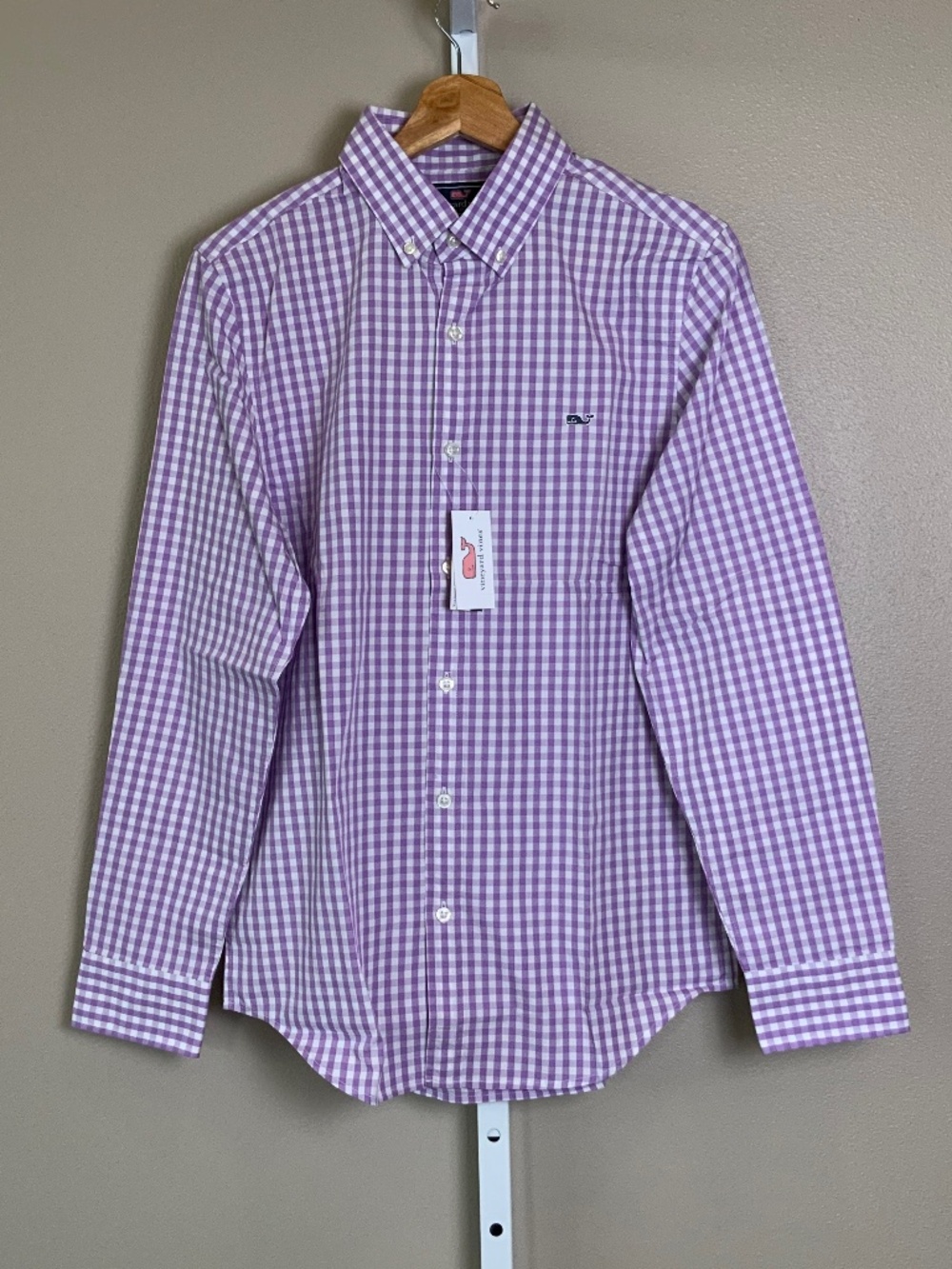 Vineyard Vines Carelton Gingham Slim Fit Whale Button Down Oxford Shirt